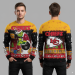 Kansas City Chiefs Grinch toilet Christmas sweater funny holiday NFL apparel red black yellow