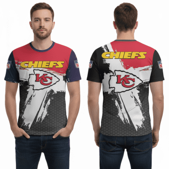 Kansas City Chiefs Shirt Red Black Paint Stroke Modern Limited Edition Fan Tee Sizes S-5XL