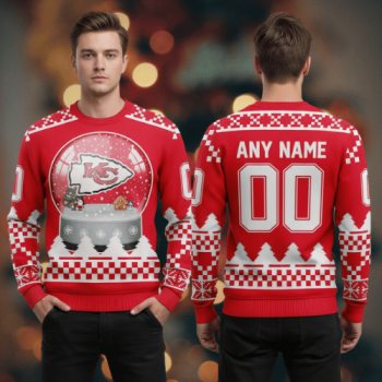 Kansas City Chiefs Snow Globe Christmas Sweater Custom NFL