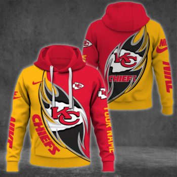 Kansas City Chiefs tracksuit hoodie and pants red and yellow with bold team logos official NFL apparel
